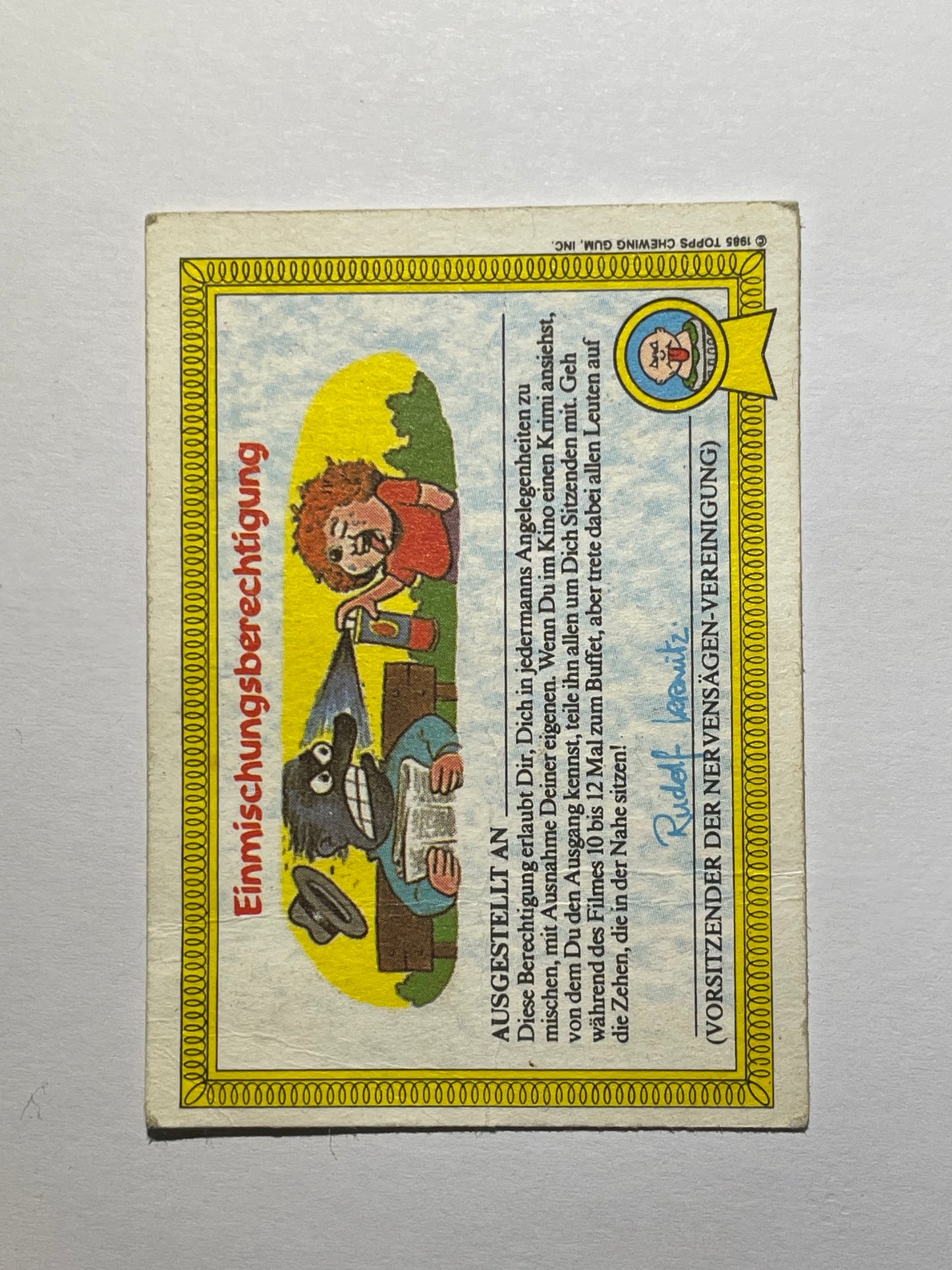 Garbage Pail Kids | German Test Set | 1985 | ROCKER ROBERT 35A | OS1 WRINKLY RANDY/ROCKIN'ROBERT