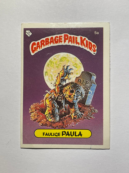 Garbage Pail Kids | German Test Set | 1985 | FAULIGE PAULA 5A | OS1 DEAD TED/JAY DECAY