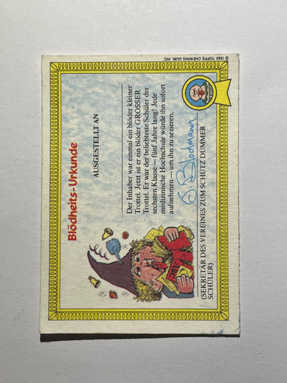 Garbage Pail Kids | German Test Set | 1985 | FAULIGE PAULA 5A | OS1 DEAD TED/JAY DECAY