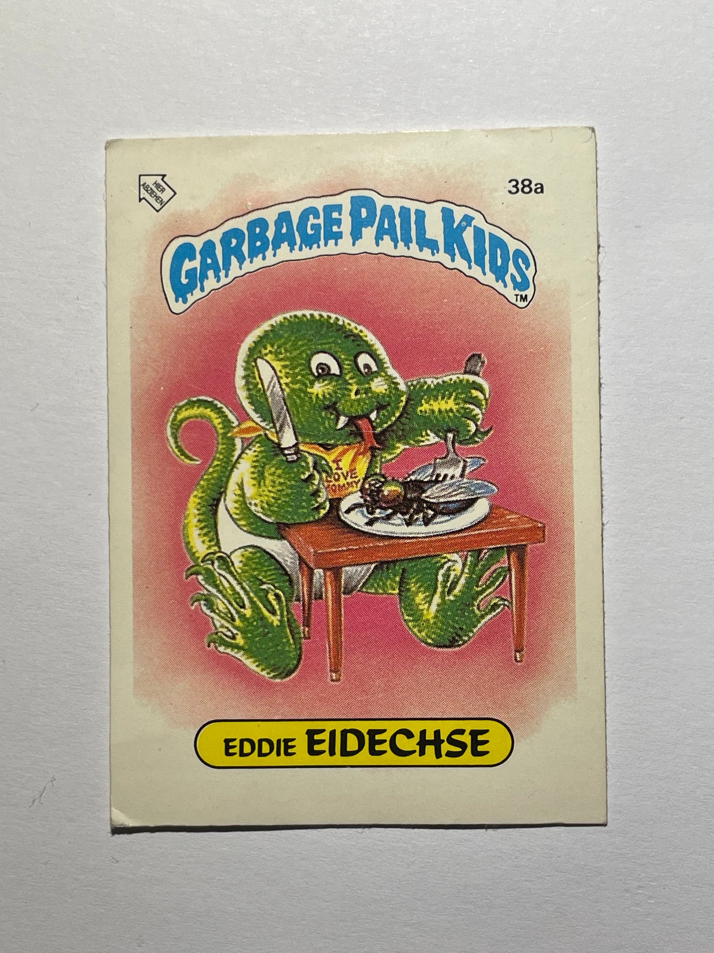 Garbage Pail Kids | German Test Set | 1985 | EDDIE EIDECHSE 38A | OS1 SLIMY SAM/LIZARD LIZ