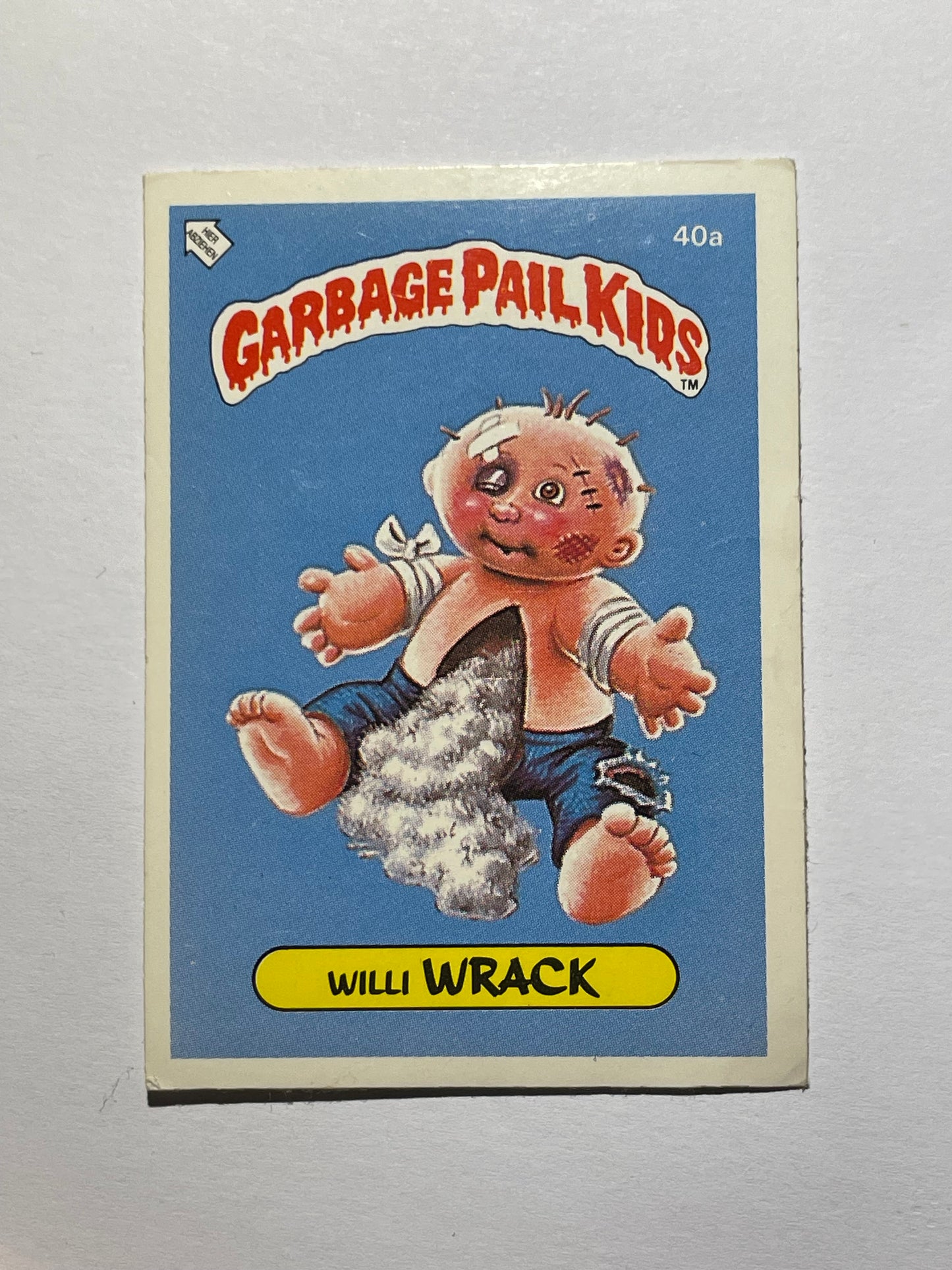 Garbage Pail Kids | German Test Set | 1985 | WILLI WRACK 40A | OS1 UNSTICHED MITCH/DAMAGED DON