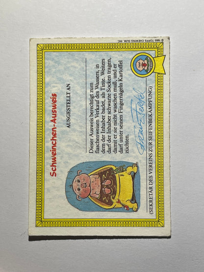 Garbage Pail Kids | German Test Set | 1985 | WILLI WRACK 40A | OS1 UNSTICHED MITCH/DAMAGED DON