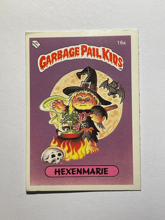 Garbage Pail Kids | German Test Set | 1985 | HEXENMARIE 16A | OS1 WEIRD WENDY/HAGGY MAGGIE