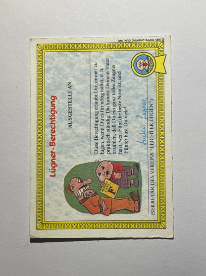 Garbage Pail Kids | German Test Set | 1985 | HEXENMARIE 16A | OS1 WEIRD WENDY/HAGGY MAGGIE