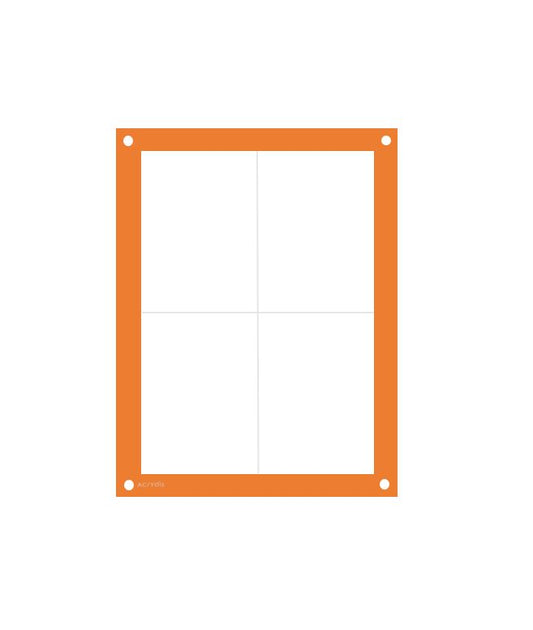 Acrylic Holder/Display/Frame For Loaded Sketch Cards - With Set Of Screws - Orange